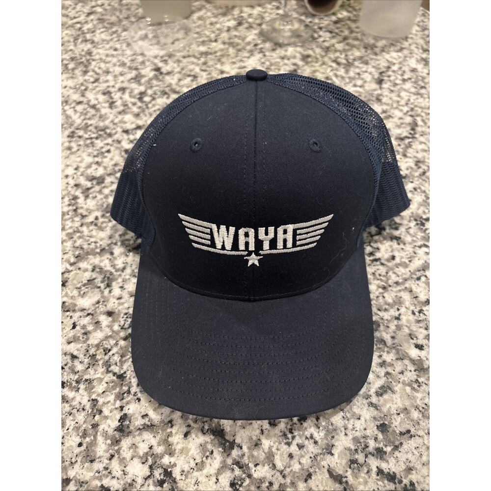 WAYA Hat Cap Snapback Black Mesh Back Trucker Band Style Logo Adjustable